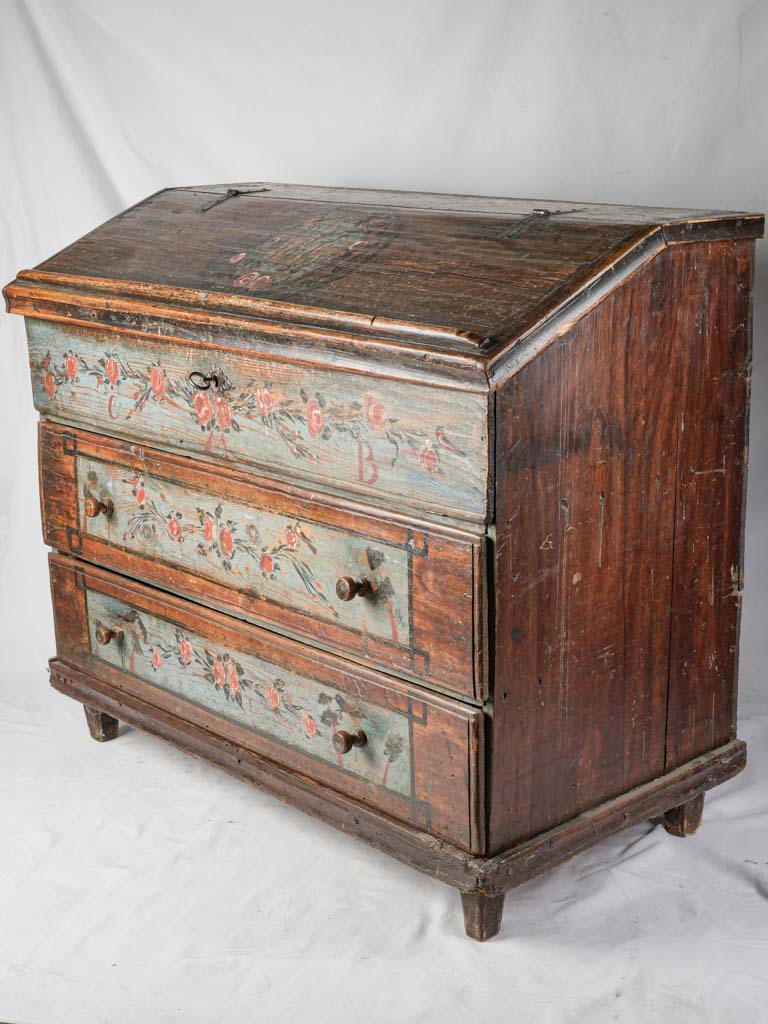 Ornate floral painted desk  