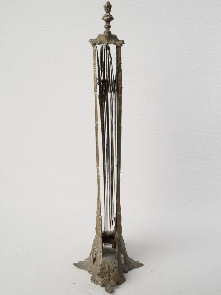 Graceful verdigris fireplace screen