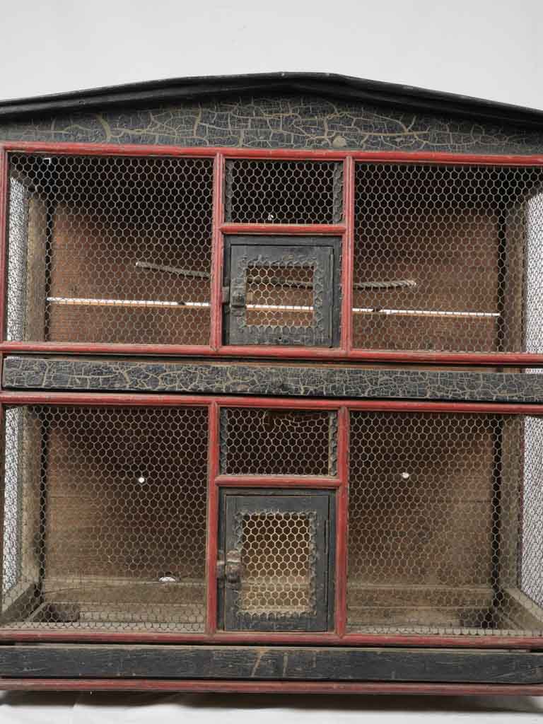 Distinctive, weather-resistant, wooden birdcage