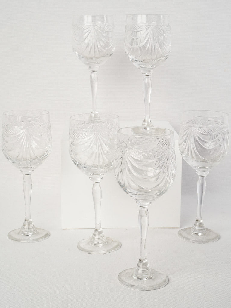 Antique French crystal wine glasses