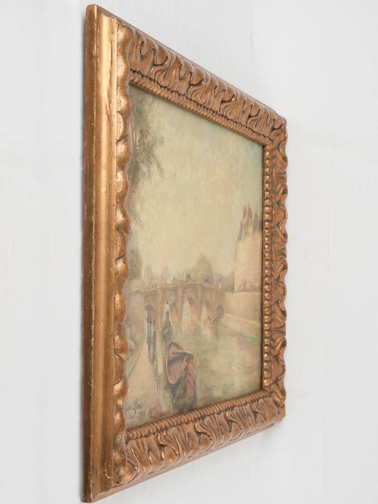 Classic stucco frame oil canvas
