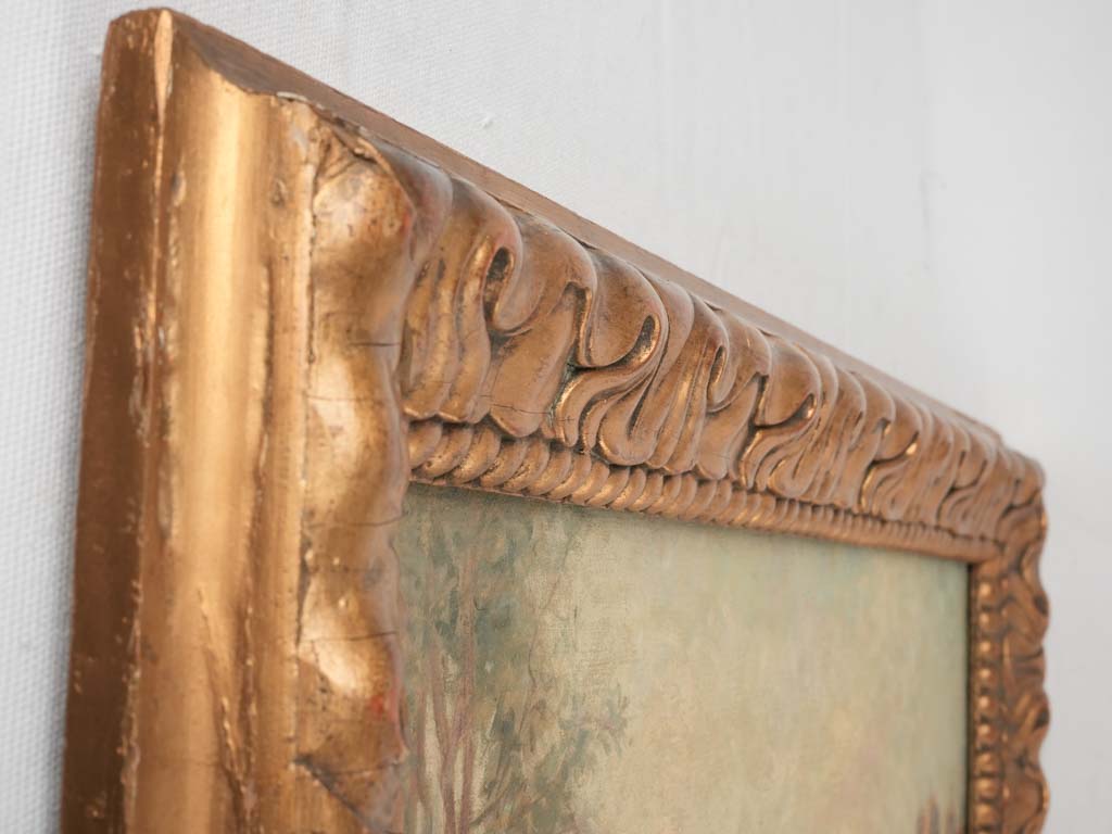 Ornate gold-finished Parisian scene depiction
