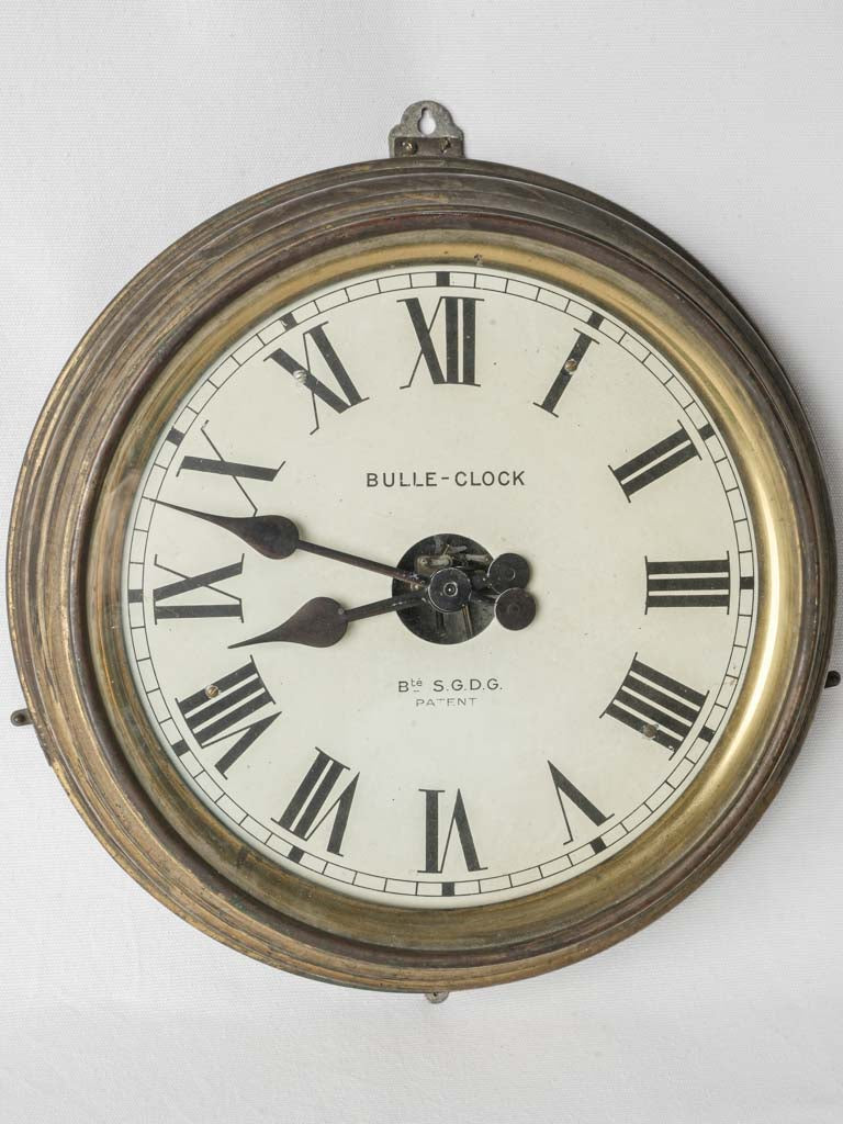 Antique French brass railway clock