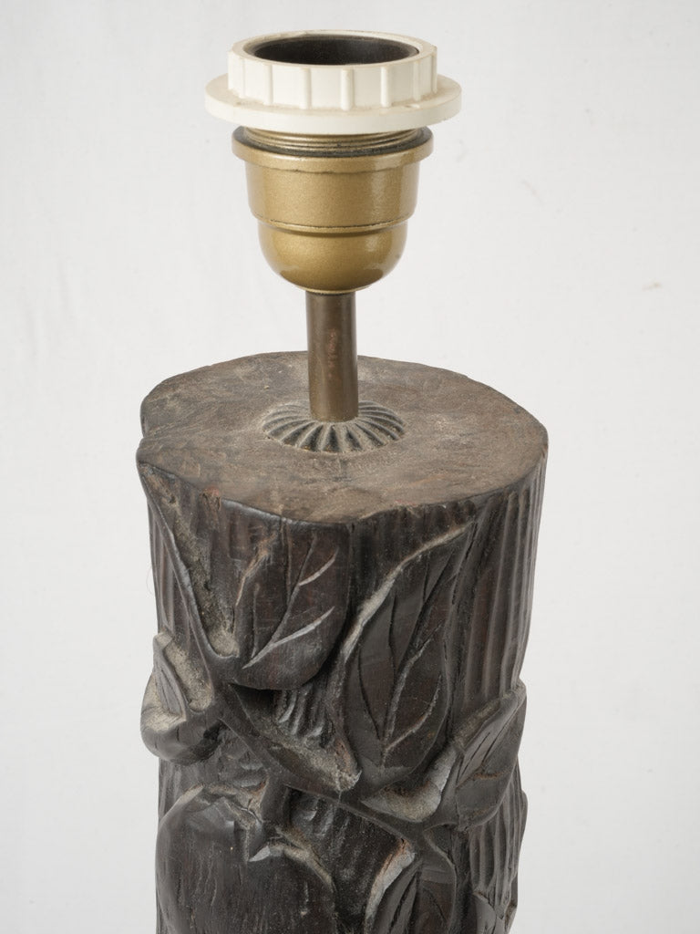 Lustrous Ebony Wood Lamp Base  