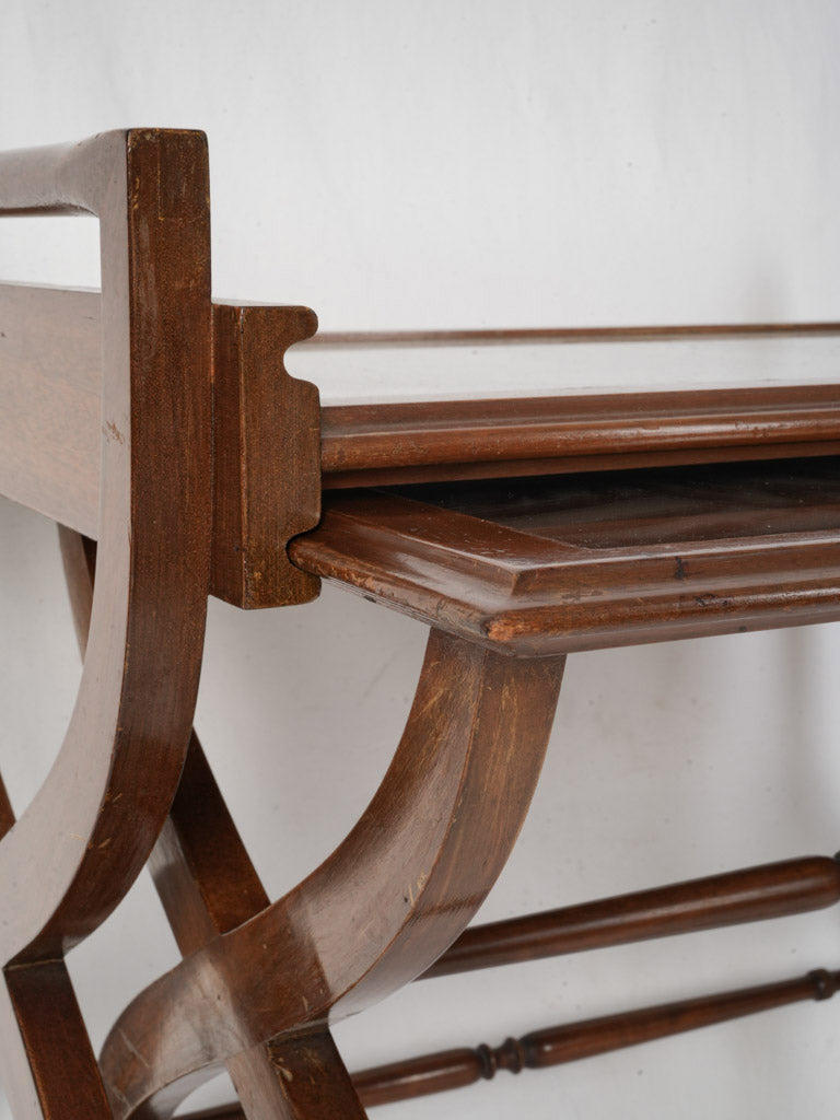 Sleek teak glass-topped table
