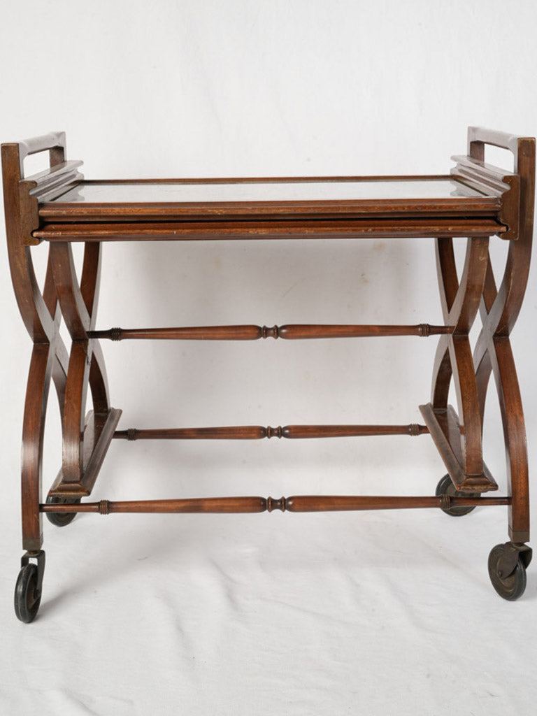 Elegant teak sled runner table