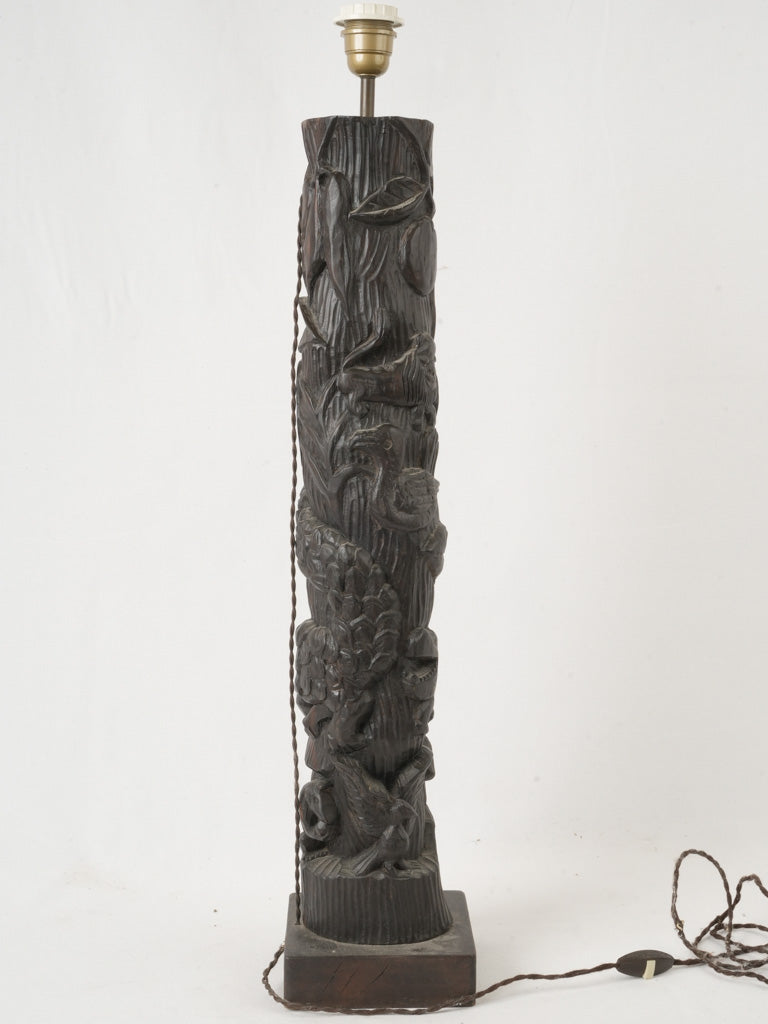Exquisite Ebony Wood Lamp Base  