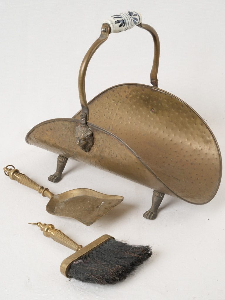Charming antique brass coal scuttle