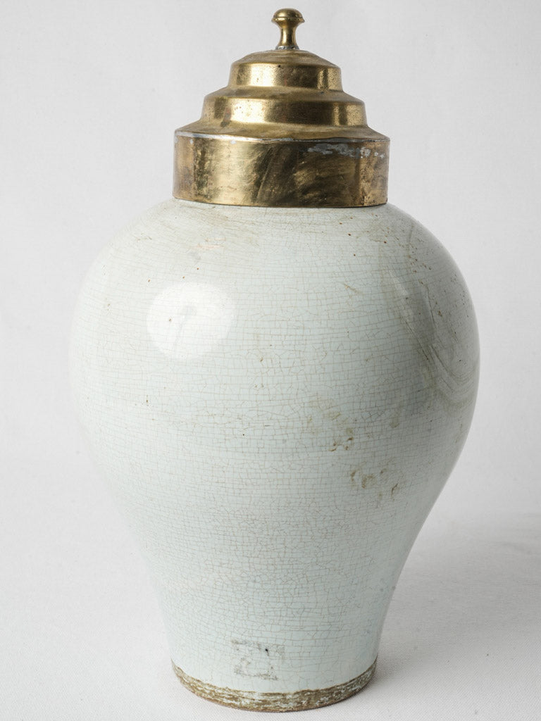 Symmetrical scrolling motif tobacco jar