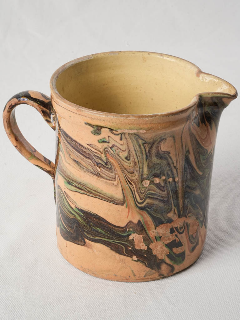 Late 19th Century Savoyard Marbled Jaspe Pitcher w/ Gemstone Tones - 6"