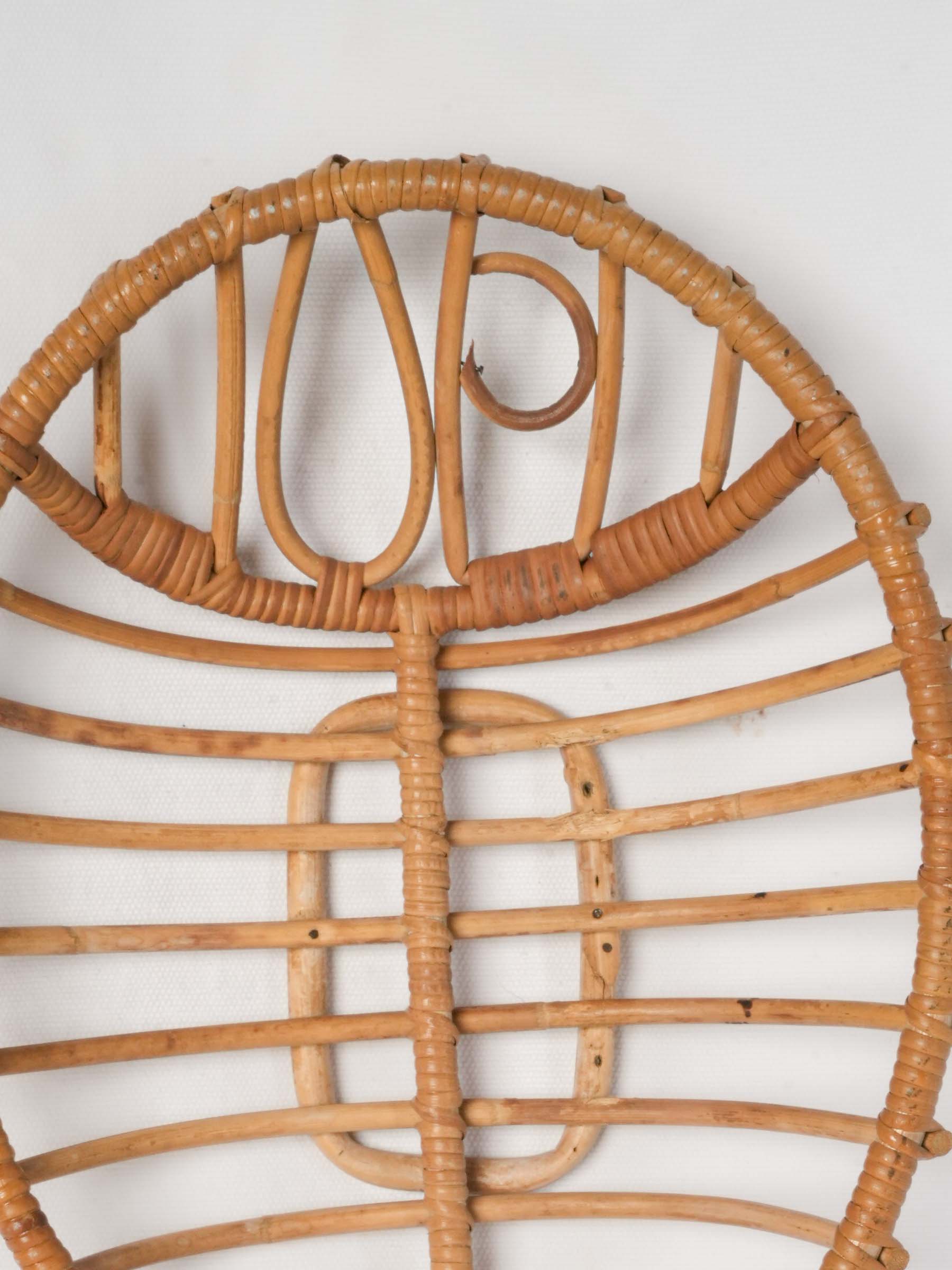 Playful French Mid-Century Fish-Shaped Rattan Basket, 1960s - 20½"