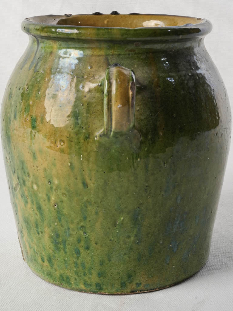 Antique Large Green-Glazed Kitchen Storage Jar - 9¾"
