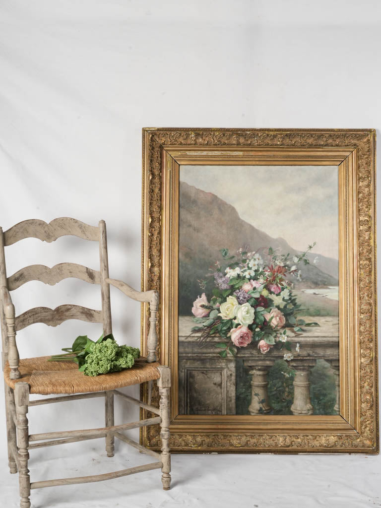 Refined French floral canvas art