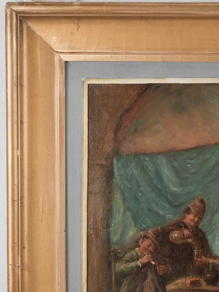Vintage unrestored figurative artwork scene