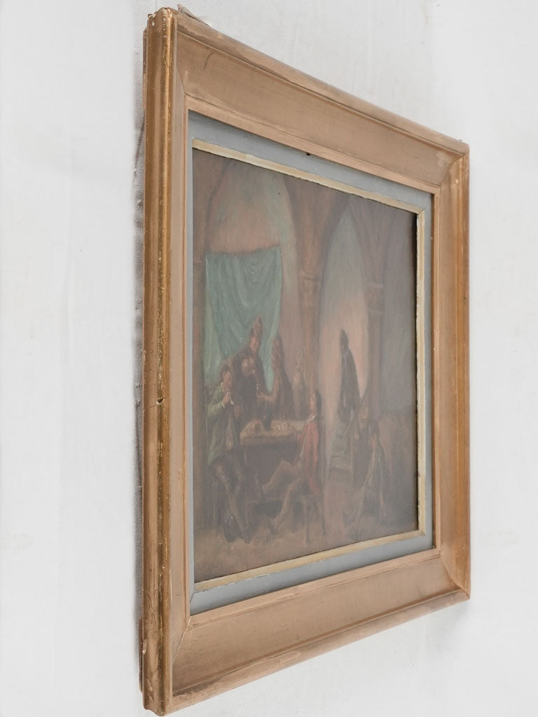 Original framed nocturnal gathering artwork