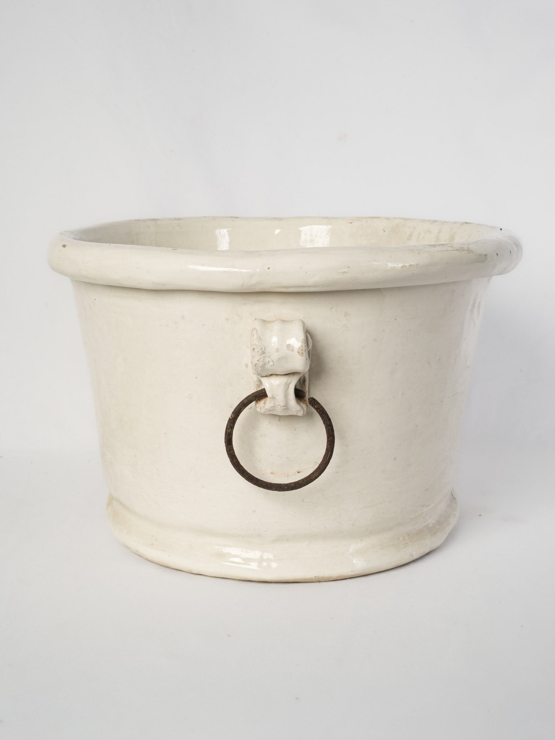 Large Country House Earthenware Basin w/ Floral Decoration - 19¼"