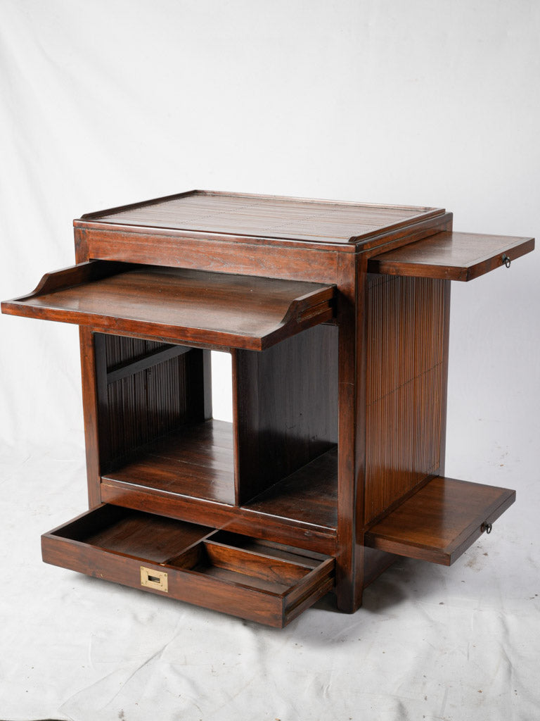 Vintage brass-accented ship's cabinet
