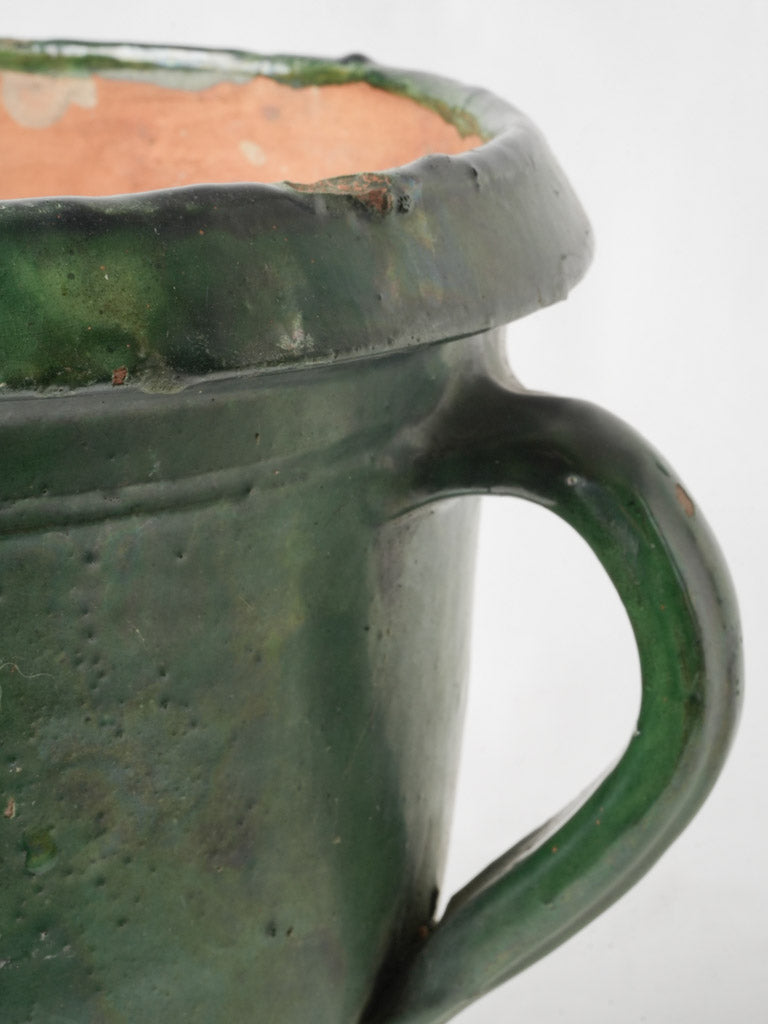 Vibrant green pottery jardiniere