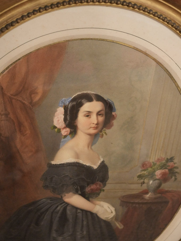 Austrian watercolorist's vibrant 1854 portrait