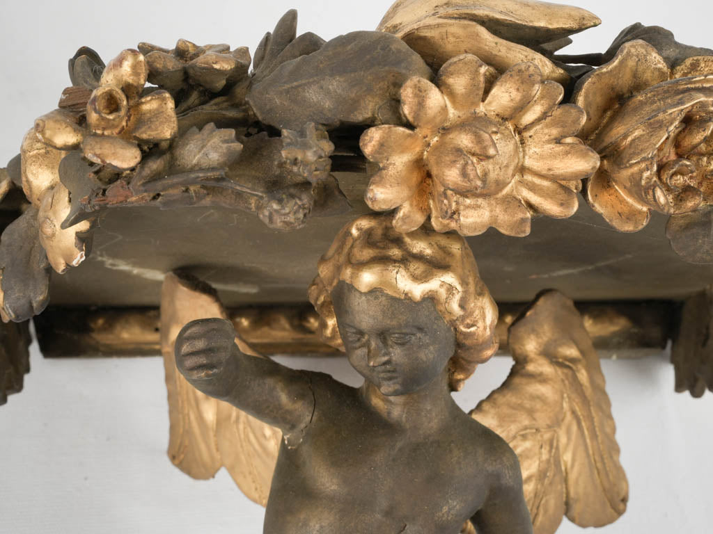 Cherub-adorned vintage Italian wall sconces