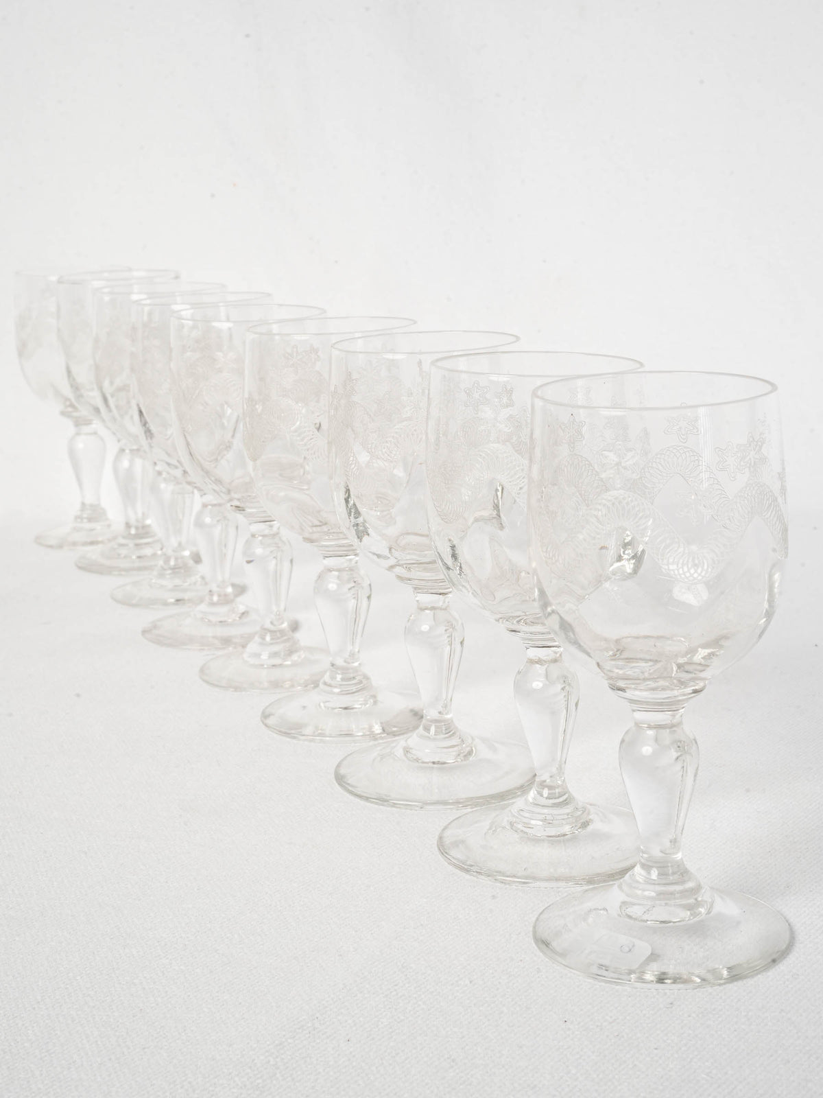 Antique hand-blown glass cups