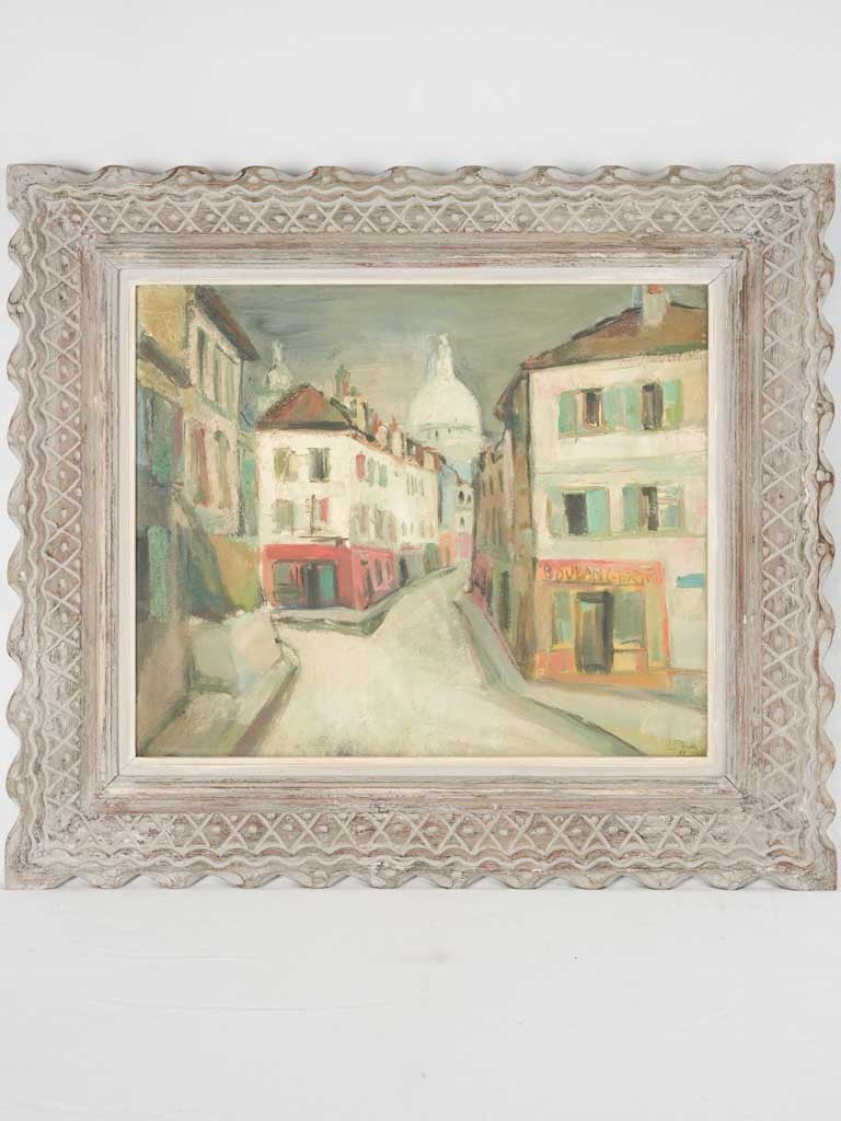 Vintage Parisian streetscape art piece
