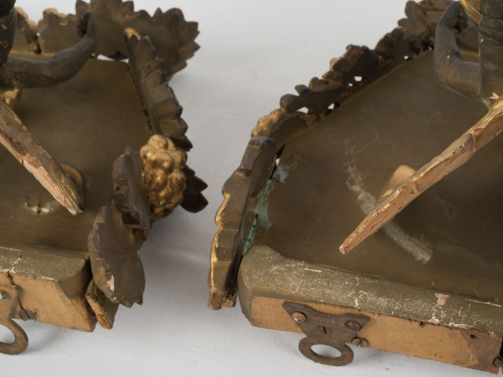 Italian carved wooden wall sculptures