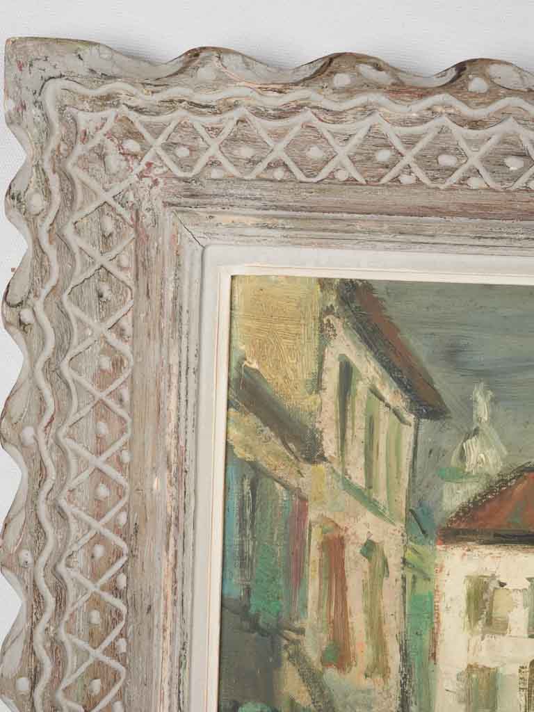 Antique-signed Y Planes canvas scene