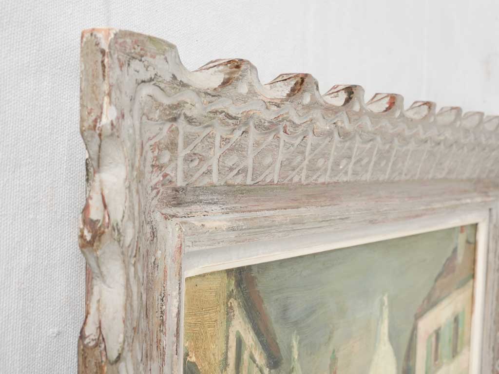 Artisanal frame Parisian scene illustration