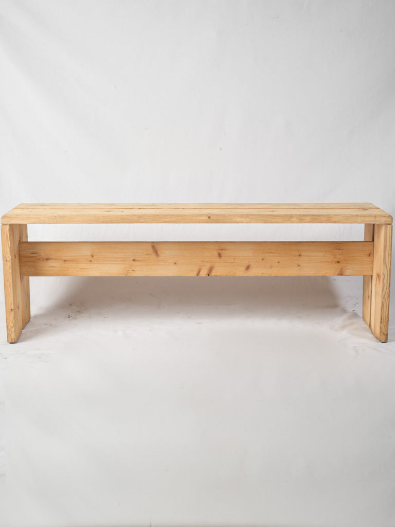 Modernist crafted pine ski bench