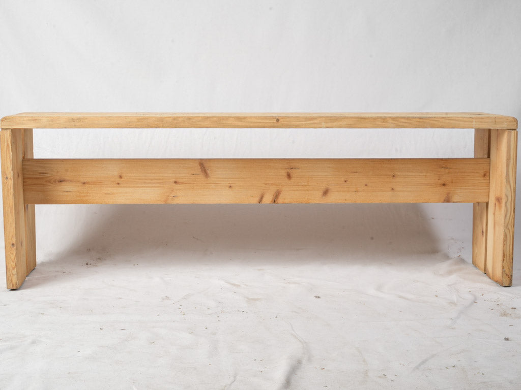 Warm-toned pine minimalist bench