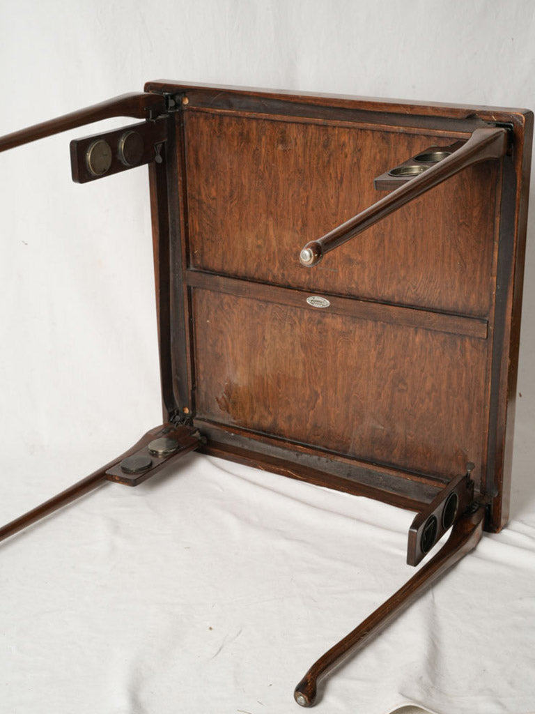 Graceful Late 19th Century English Mahogany Card Table w/ Pull-Out Drink Slides