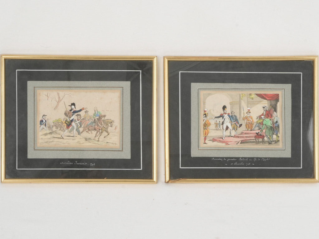 Precise Napoleonic battle scene engravings