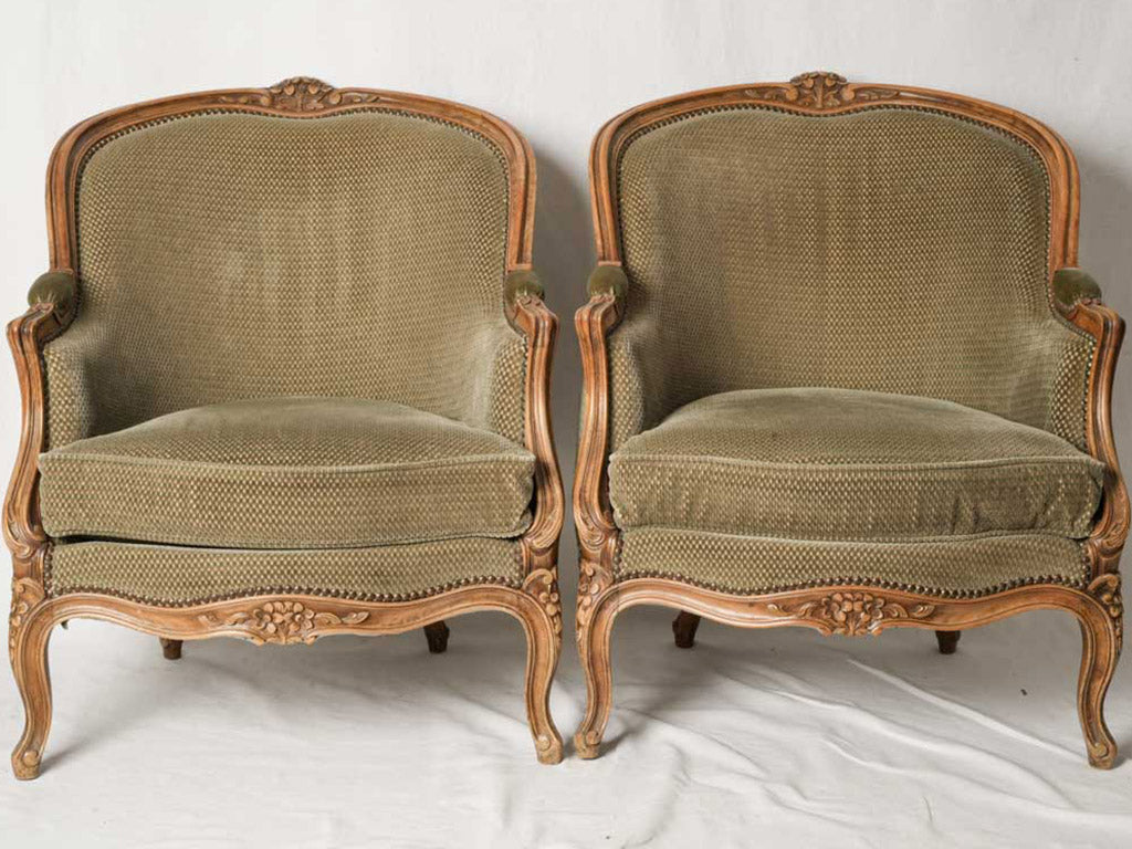 Softly Textured Velvet Armchairs