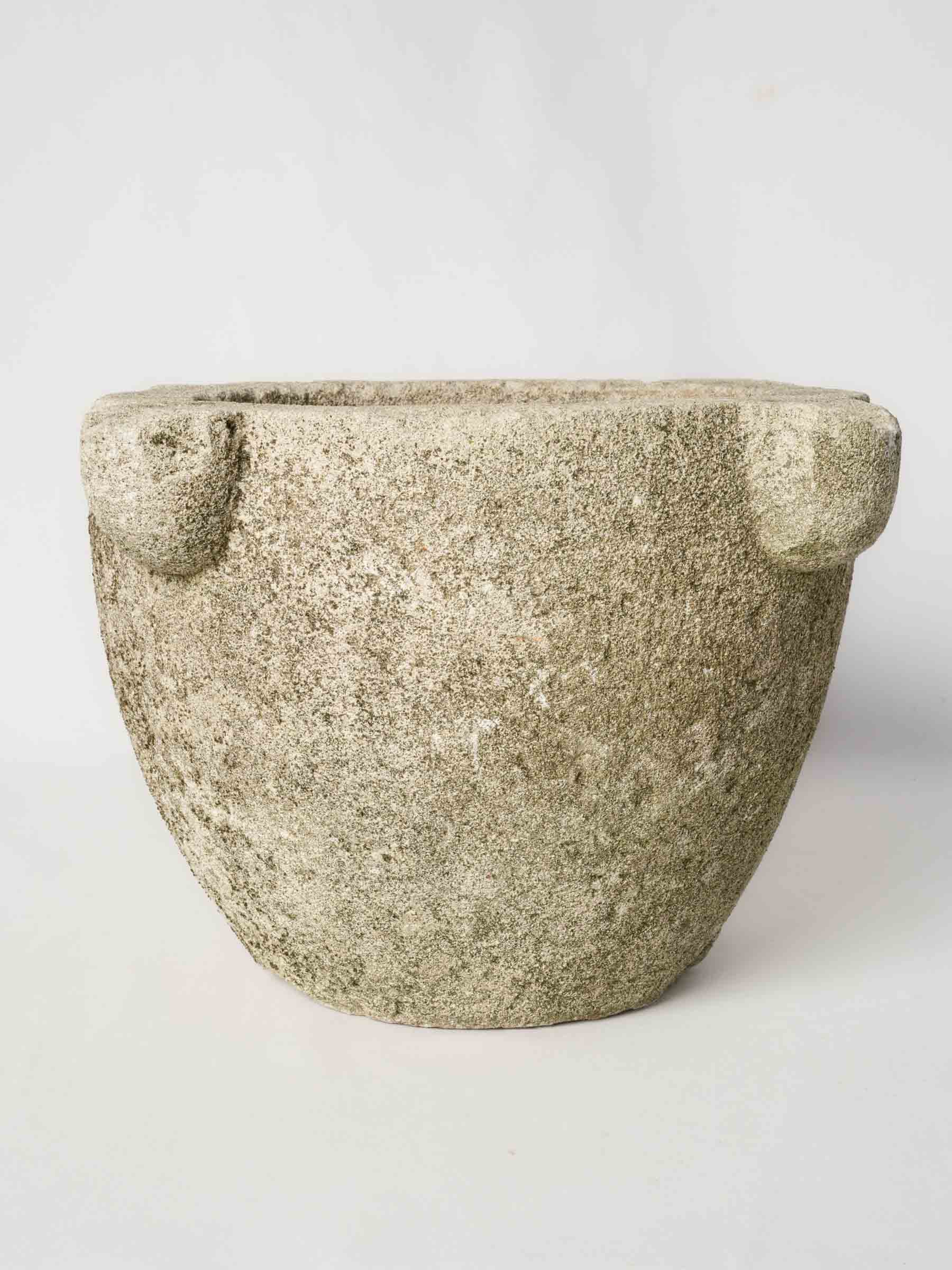 Rustic hand-carved mortar