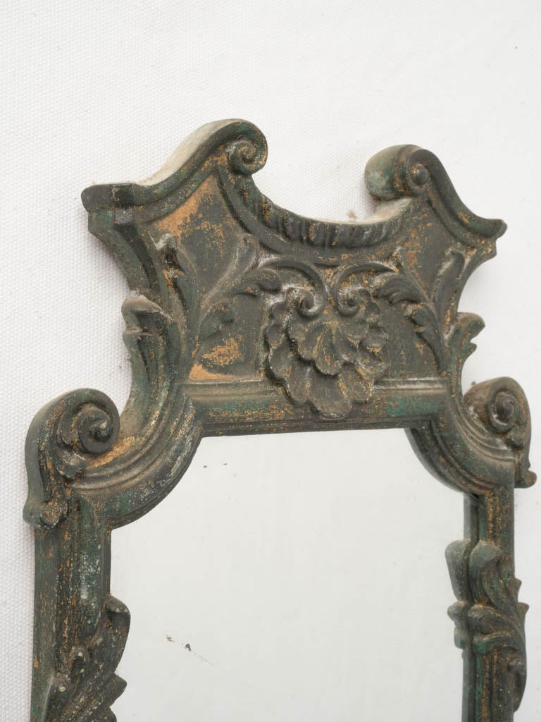Green lacquered wall mirror