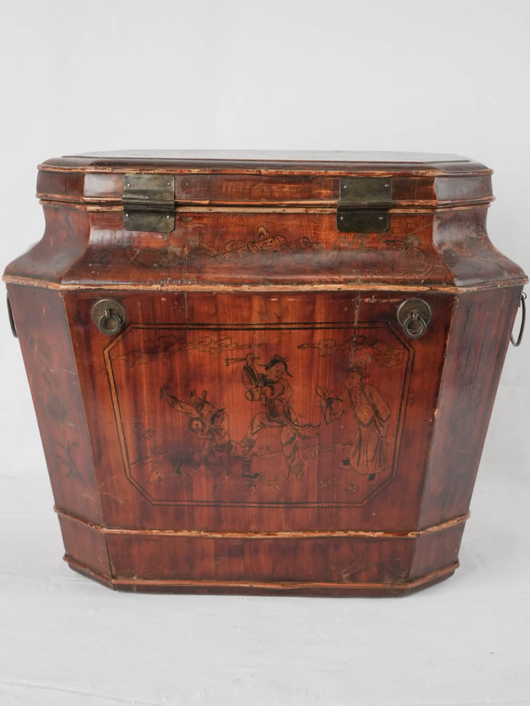 Nineteenth-century bird-decorated hope chest