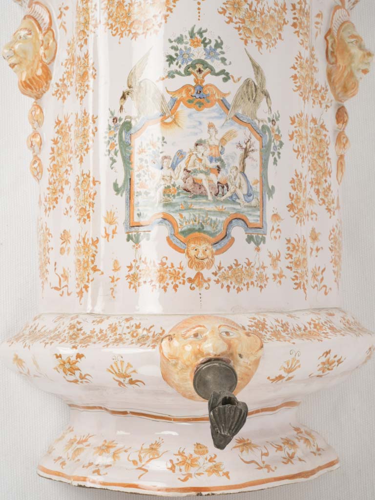 Traditional, fine, glazed, Provençal earthenware fountain