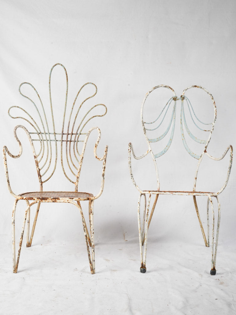 Distinctive silhouette antique garden chair