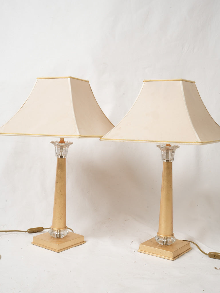 Sleek tapered electric lamp pair