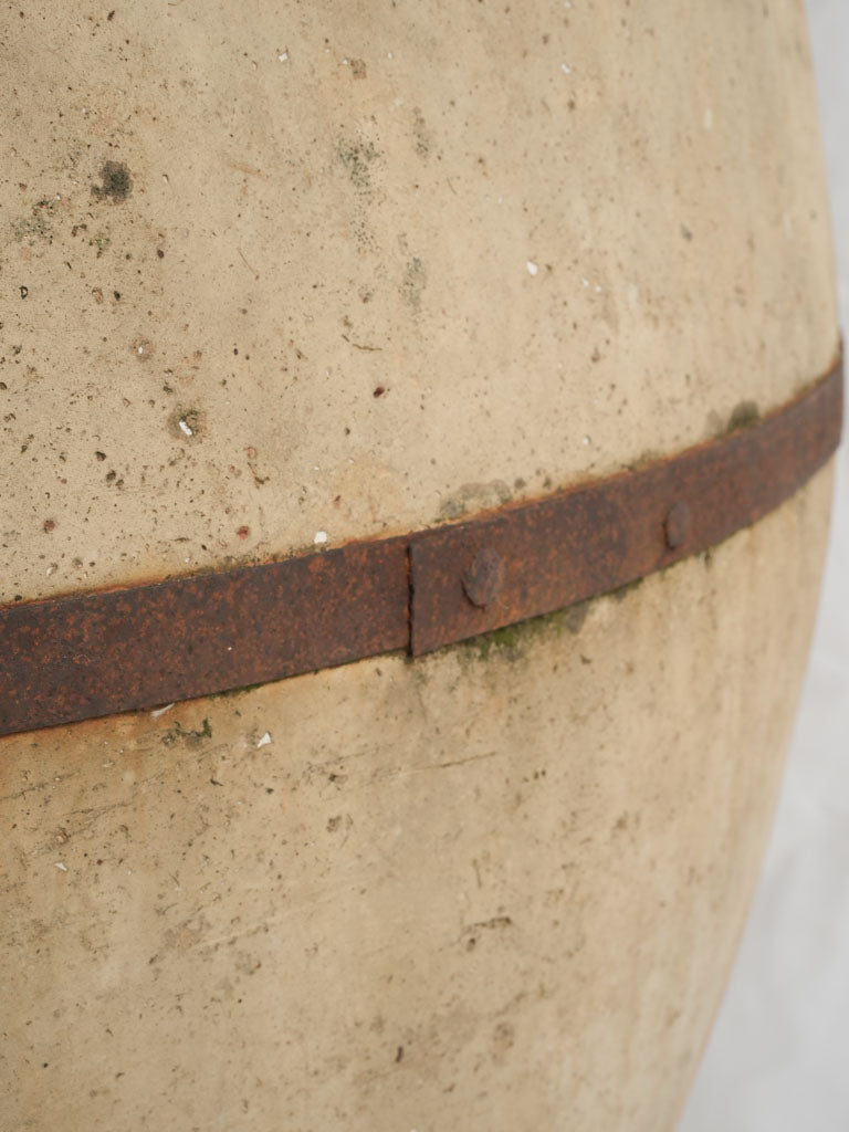Time-worn Maltese Cross stoneware crock