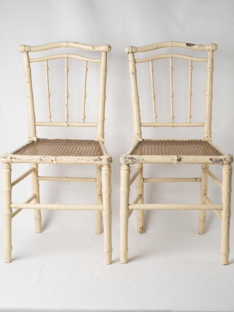 Antique oriental-inspired wooden chairs