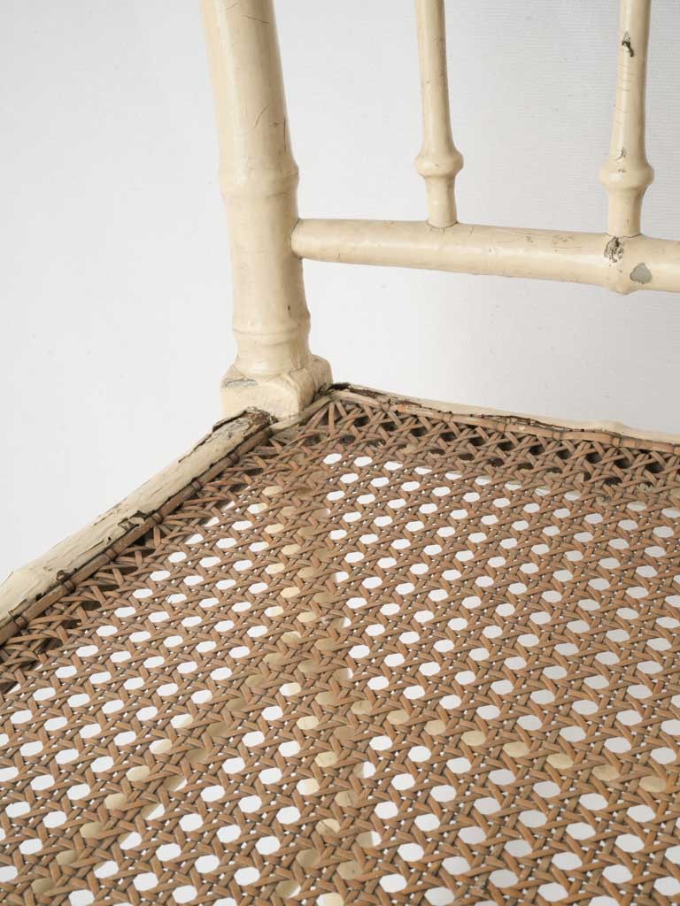 Patina-finished antique caned set