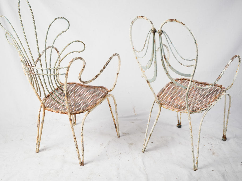 Vintage timeworn garden furniture collection