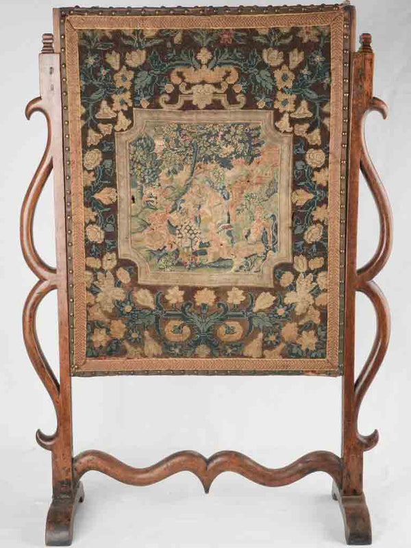 Hand-carved historical tapestry fire guard