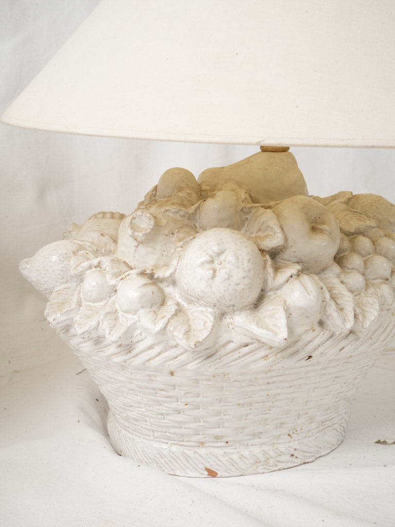 Elegant sculpted fruit basket lamps