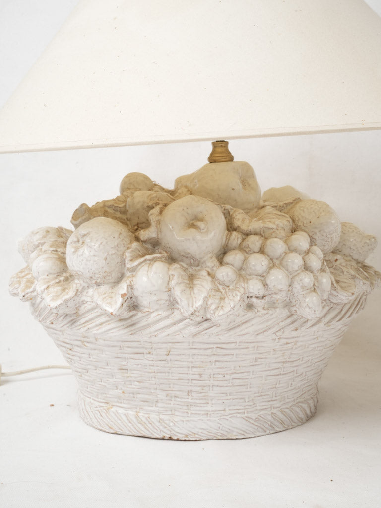 Rustic cream-shaded terracotta lamps