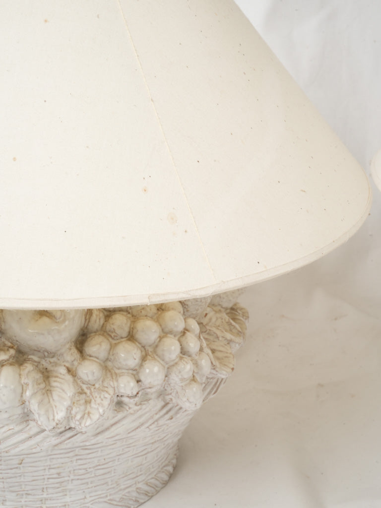 Intricately detailed fruit basket lamps
