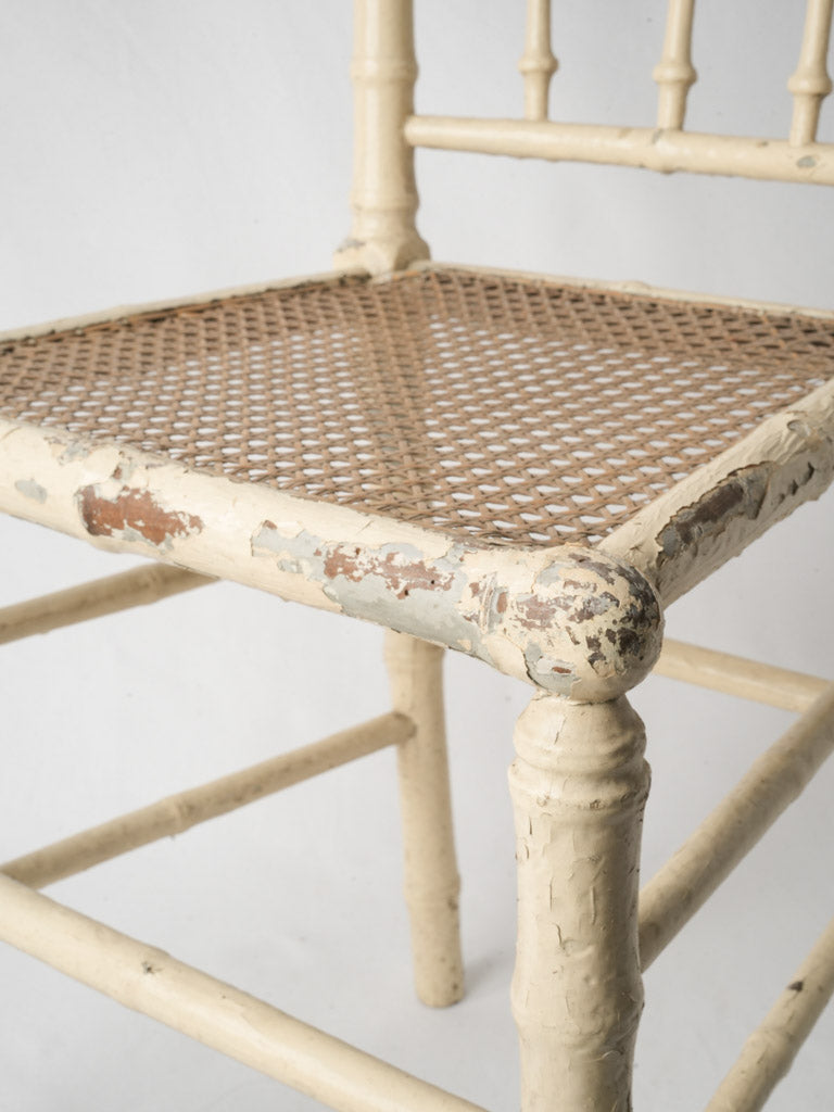 Antique decor wooden caned chairs