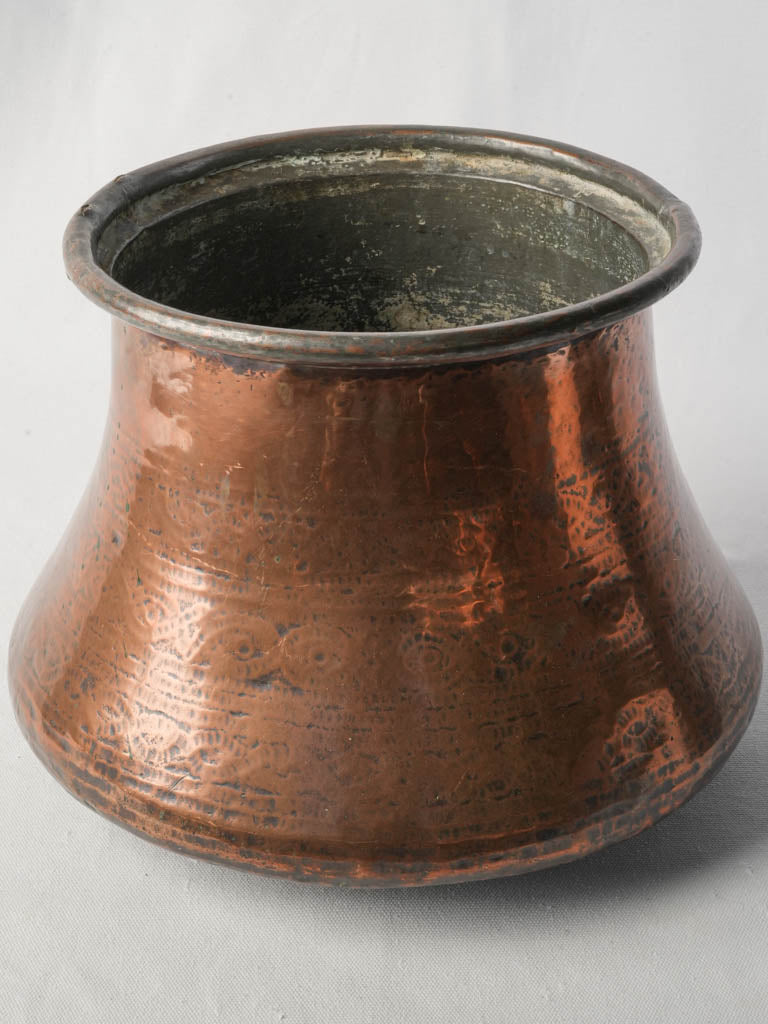 Aged copper decorative pot